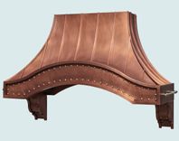 Copper Range Hood With Corbels & Pot Rails 3 small