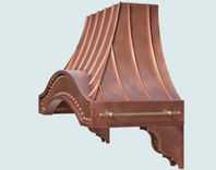 Copper Range Hood With Corbels & Pot Rails 4 small