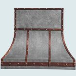 Zinc Range Hood With Hammered Copper Straps 2 small