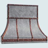 Zinc Range Hood With Hammered Copper Straps 1 small