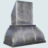 Zinc Range Hood With Angled Stack & Zinc Straps 1 small