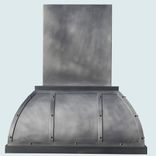 Zinc Range Hood With Angled Stack & Zinc Straps 2 small