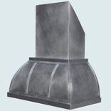 Zinc Range Hood With Angled Stack & Zinc Straps 3 small