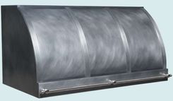 Zinc Range Hood With Zinc Straps & Stainless Pot Rail 1 small
