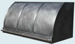Zinc Range Hood With Zinc Straps & Stainless Pot Rail 3 small