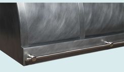Zinc Range Hood With Zinc Straps & Stainless Pot Rail 6 small