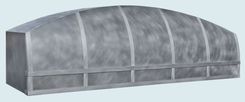 Zinc Range Hood With Arched Top & Zinc Straps 1 small