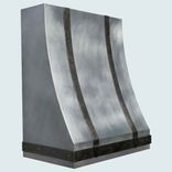 Zinc Range Hood With Hammered Steel Straps 1 small