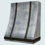 Zinc Range Hood With Hammered Steel Straps 3 small