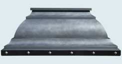 Zinc Range Hood With Black Straps & Zinc Clavos 2 small