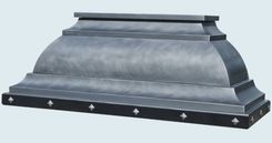 Zinc Range Hood With Black Straps & Zinc Clavos 3 small
