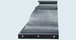 Zinc Range Hood With Black Straps & Zinc Clavos 4 small