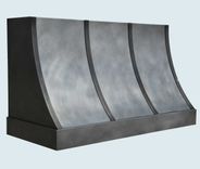 Zinc Range Hood With Light Patina & Darker Straps 3 small