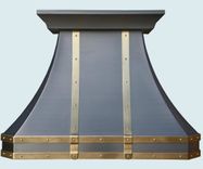Stainless Range Hood Brass Straps & Rivets 2 small