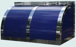 Royal Blue Range Hood With Stainless Straps 3 small