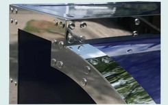 Royal Blue Range Hood With Stainless Straps 4 small