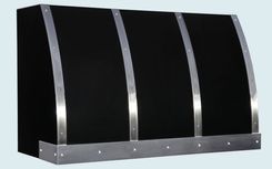 Black Range Hood With Stainless Straps & Rivets 1 small