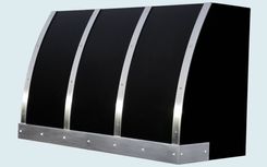 Black Range Hood With Stainless Straps & Rivets 3 small