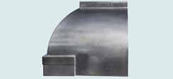 Pewter Range Hood With Steel Straps & Zinc Clavos 3 small