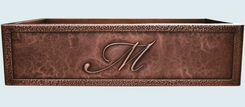 Copper Sink With Planished Apron & Repousse "M" 3 small