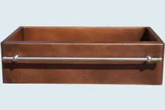 Copper Sink With Stainless Towel Bar 1 small