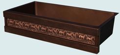 Copper Sink With Running Horses & Dark Patina 3 small