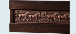Copper Sink With Running Horses & Dark Patina 4 small