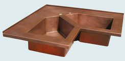 Copper Sink With 5-Sided Bowls & Backsplash 1 small
