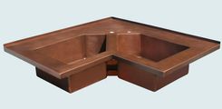 Copper Sink With 5-Sided Bowls & Backsplash 2 small