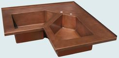 Copper Sink With 5-Sided Bowls & Backsplash 3 small