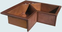 Copper Sink With Woven Apron & 5-Sided Bowls 2 small