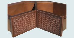 Copper Sink With Woven Apron & 5-Sided Bowls 3 small