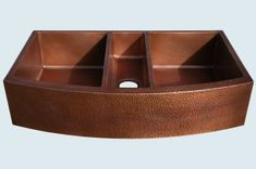 Copper Sink With Curved Apron & Hammering 1 small
