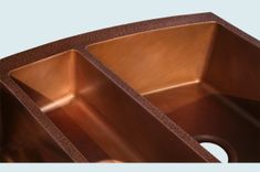 Copper Sink With Curved Apron & Hammering 3 small