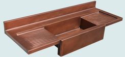Copper Sink With Apron & 2 Ribbed Drainboards 2 small