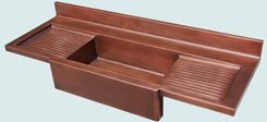Copper Sink With Apron & 2 Ribbed Drainboards 3 small
