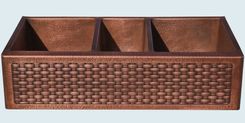 Copper Sink With Woven Apron & Full Hammering 1 small