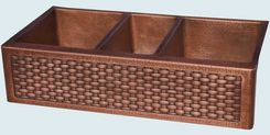 Copper Sink With Woven Apron & Full Hammering 2 small