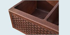 Copper Sink With Woven Apron & Full Hammering 6 small