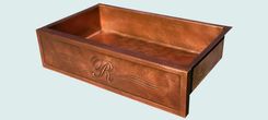 Copper Sink With Planished Repousse "R" Apron 3 small