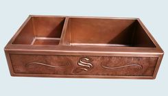 Copper Sink With Planished Repousse "S" Apron 1 small