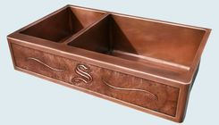 Copper Sink With Planished Repousse "S" Apron 3 small