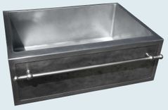 Zinc Sink With Framed Apron & Stainless Towel Bar 1 small