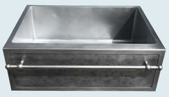Zinc Sink With Framed Apron & Stainless Towel Bar 2 small