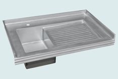 Zinc Sink With Backsplash & Ribbed Drainboard 1 small