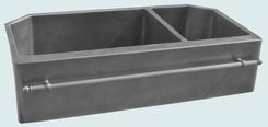 Zinc Sink With Angled Corners & Towel Bar 1 small