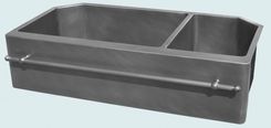 Zinc Sink With Angled Corners & Towel Bar 3 small