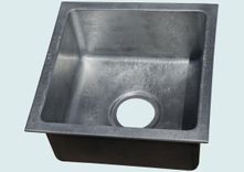 Zinc Sink With Drop-In Rim & Hammering 2 small