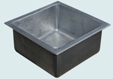 Zinc Sink With Drop-In Rim & Hammering 4 small