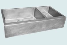Zinc Sink With Apron & 2 Bowls 2 small